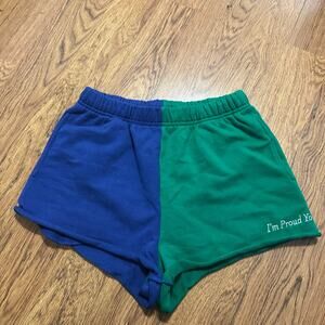 The Mayfair Group green blue elastic waist athletic shorts size XS sports